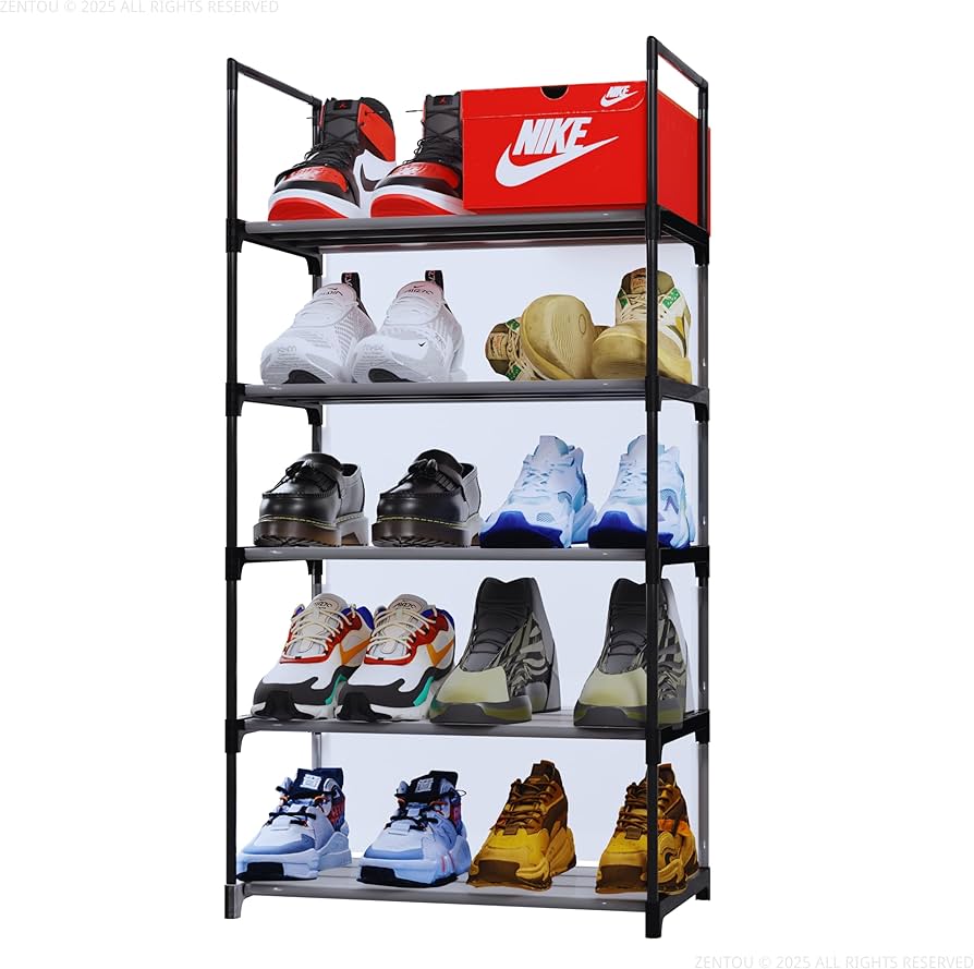 Amazon｜ZENTOU 5段 【新型壁＆靴保護機能】 シューズラック スリム