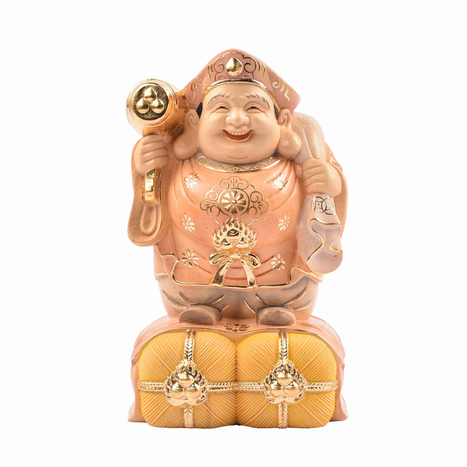 Amazon｜繁樓藝雕 七福神 大黒天 木彫り 桧木製 縁起物 玄関置物 開運