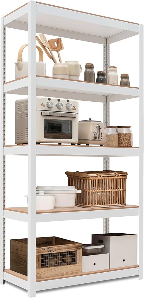 Amazon｜HOMEDANT House 組立簡単 ラミネート スチールラック キッチン