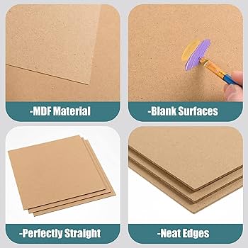 Amazon.com: 12 Pack MDF Wood Board for Crafts 12x12x1/8 Inch-3 mm