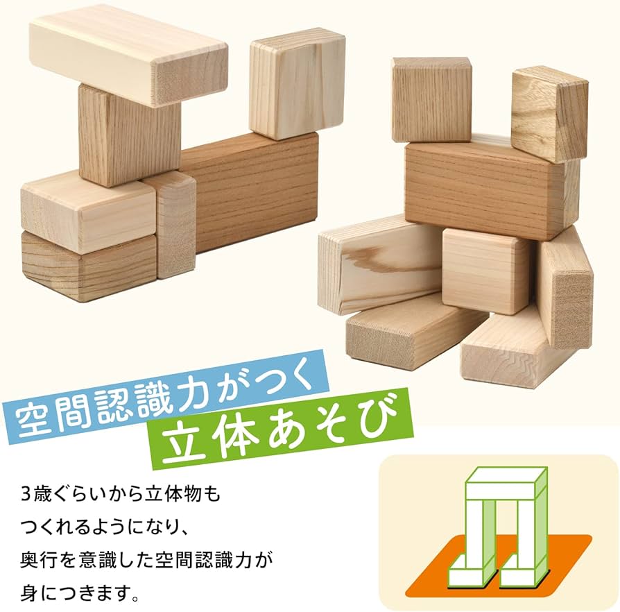 Amazon | chibito つみきば (12ピース プレーン) 積木 国産材 日本製