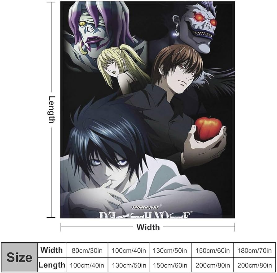 Amazon.co.jp: 毛布 デスノート 夜神月 黒いノート 厚手 40