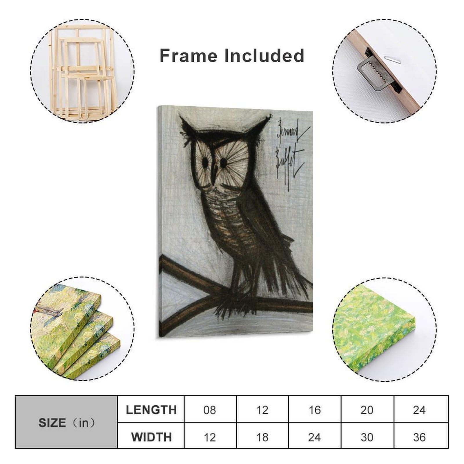 Amazon.co.jp: ベルナールビュッフェ（小さなミミズク）ポスター