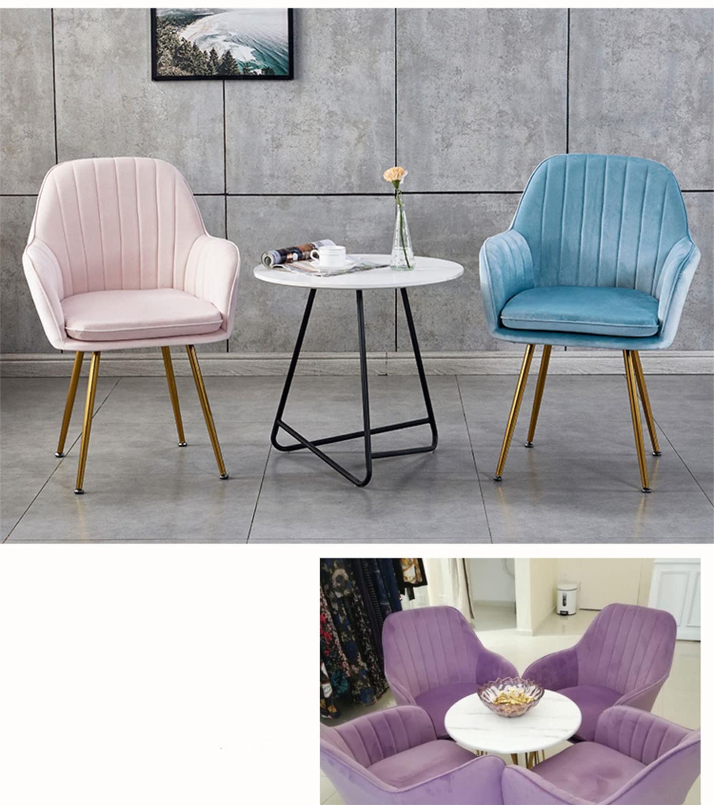 Amazon｜ダイニングチェア 肘付き アームチェア ゴールド脚付き