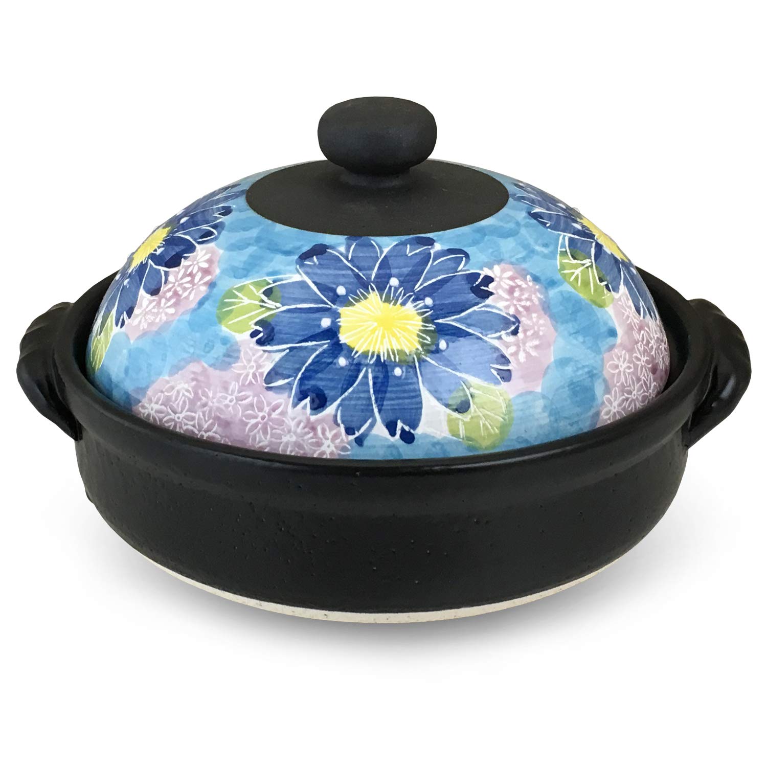 Amazon｜CtoC JAPAN 土鍋 ブルー 900ml 土鍋 一人用 二人用 花友禅 6号