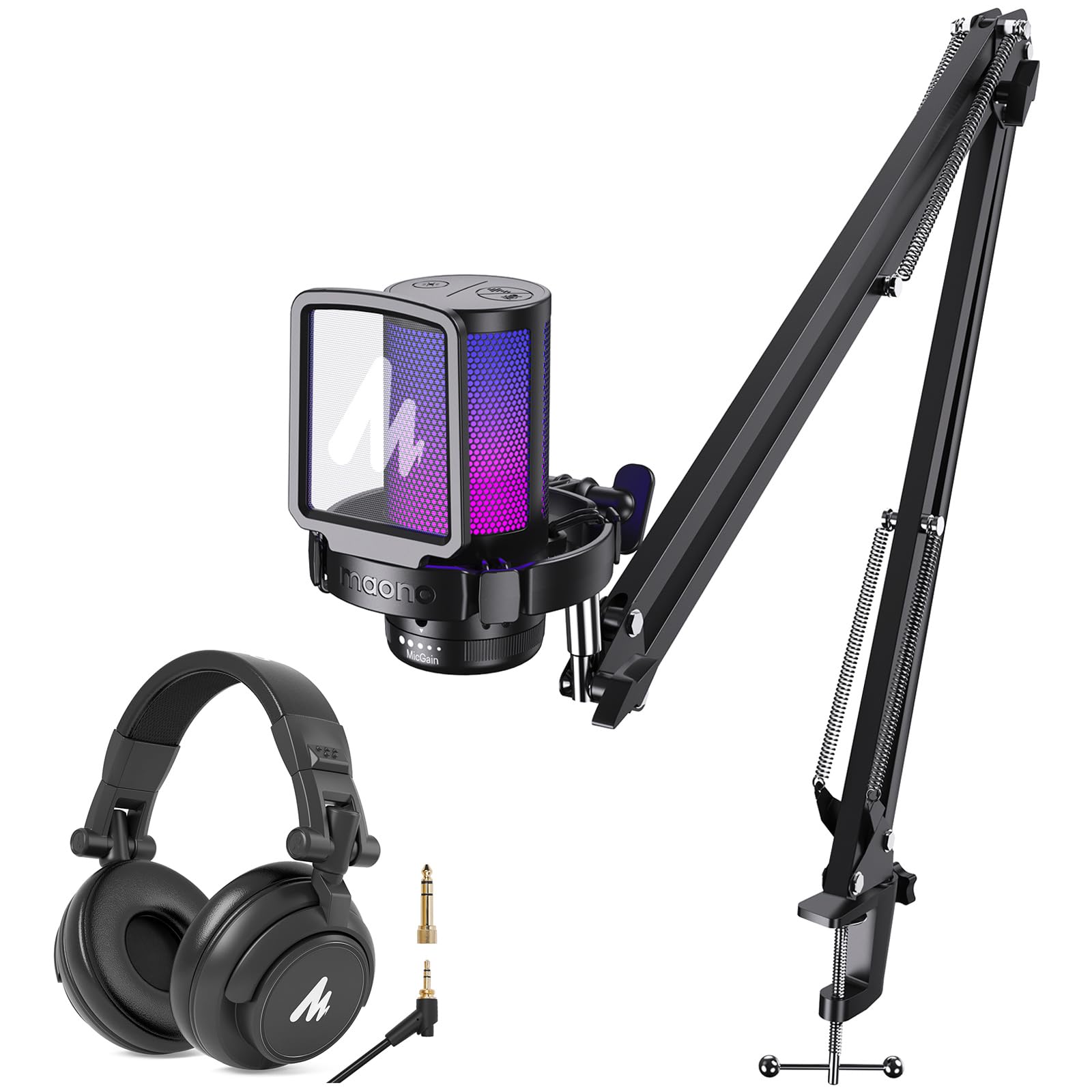 Amazon.com: MAONO Gaming USB Microphone with Headphones, Noise