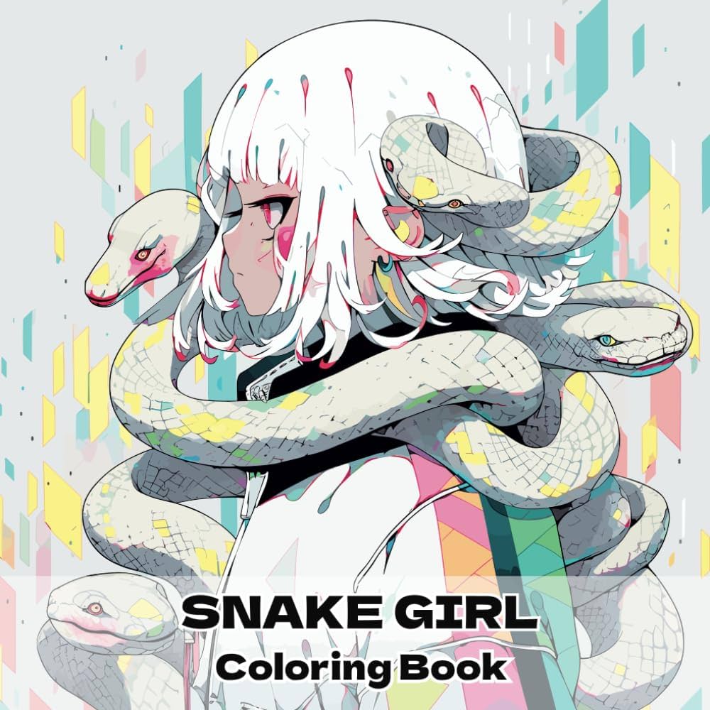SNAKE GIRL Coloring Book(蛇と少女の塗り絵): 夢幻的な蛇姫の世界