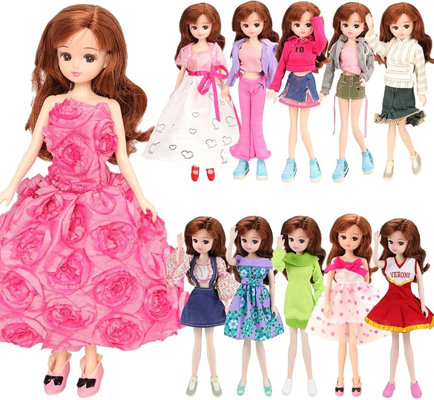 Amazon.co.jp: Barwa 22㎝人形用服 リカちゃん人形用ドレス ランダム5