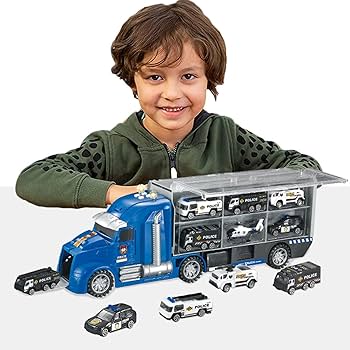 Amazon.co.jp: Carecoly トラック 警察車両セット ミニカーセット