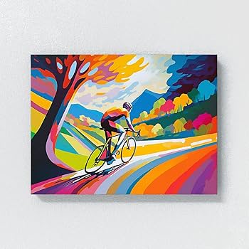 Amazon.com: Sense Canvas Cycling Cyclist Scenery 25 Canvas Art
