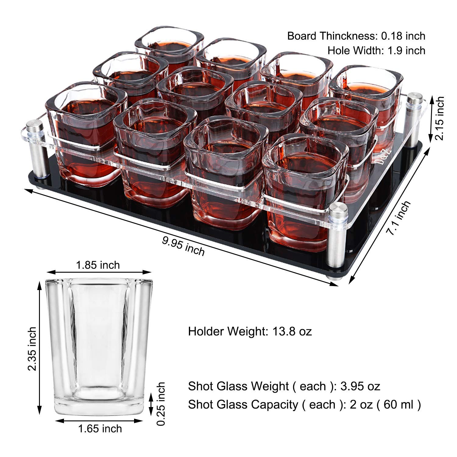 Amazon | D&Z 2オンス ショットグラス ホルダー付き テキーラ ショット