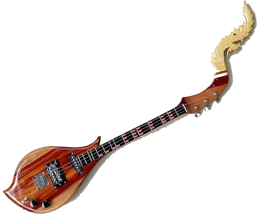 Amazon.com: Tamegems Craft Isarn Electric Phin 3 Strings, Thailand