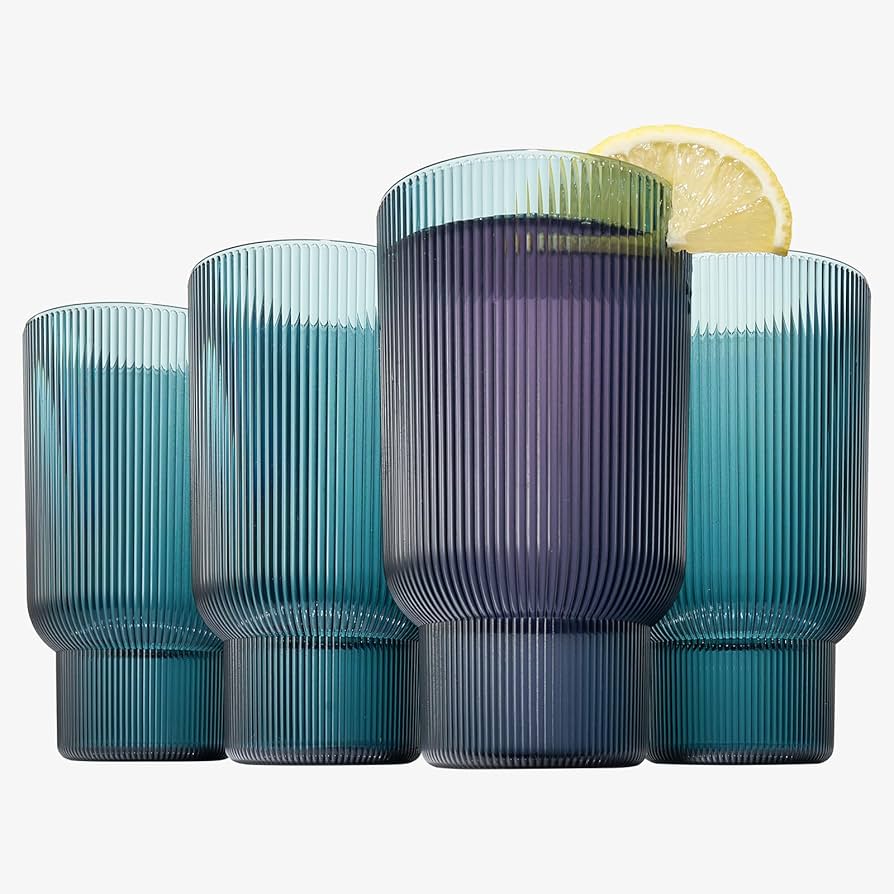 Amazon.com: Shatterproof Acrylic Tall Drinking Glasses Set