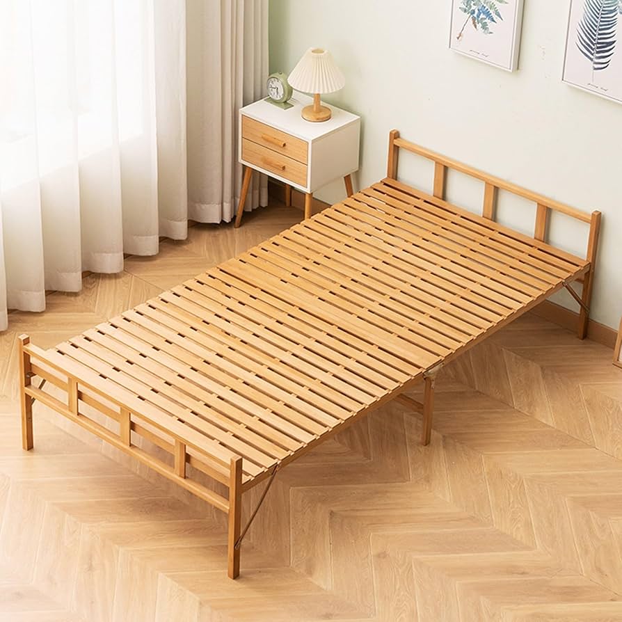 Amazon｜TRAGLO 折りたたみベッド 天然竹製 ベッドフレーム 横幅80/100