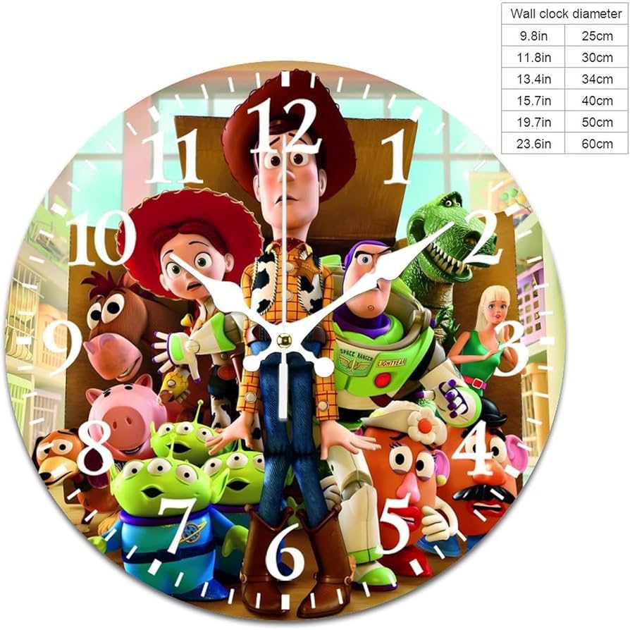 Amazon.co.jp: トイ ストーリー 掛け時計 PVC壁掛け時計 静音 連続秒針