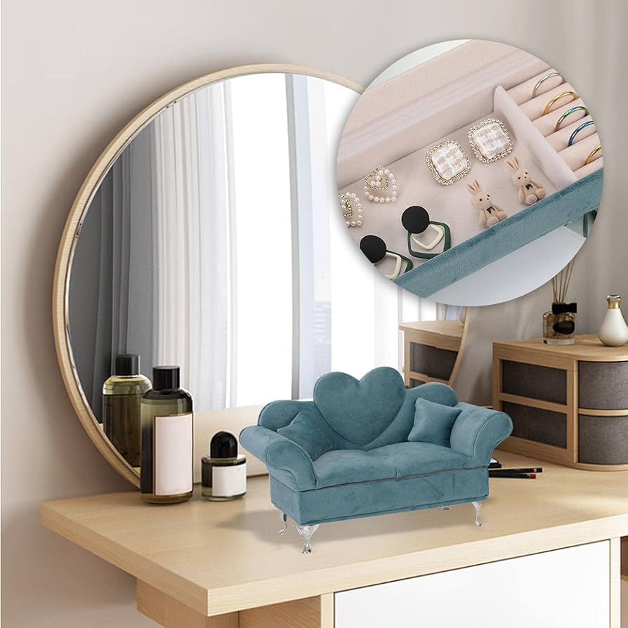 Amazon | 1/6 スケール ミニチュア ドールハウス ソファ ジュエリー