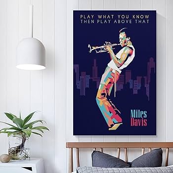 Amazon.co.jp: マイルスデイビスジャズミュージシャンアートキャンバス