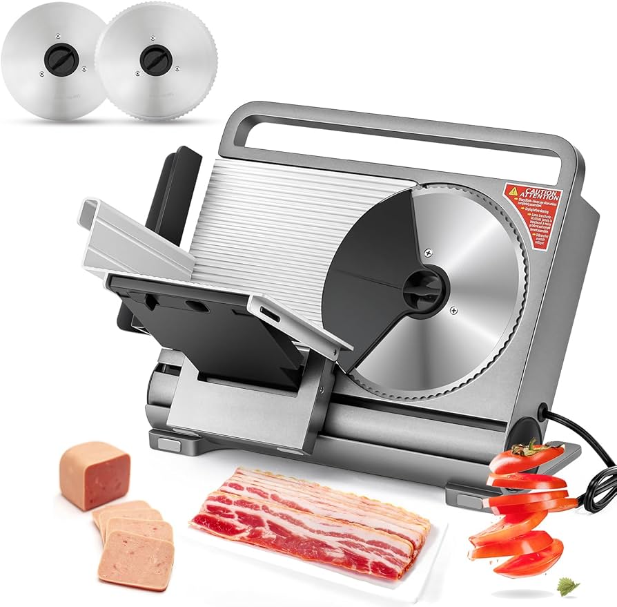 Amazon | Moongiantgo ミートスライサー 折り畳み式 電動スライサー