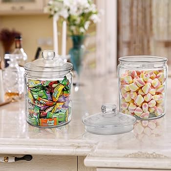 Amazon | Fasmov 1/2ガロン ガラスジャー キャンディジャー ガラス