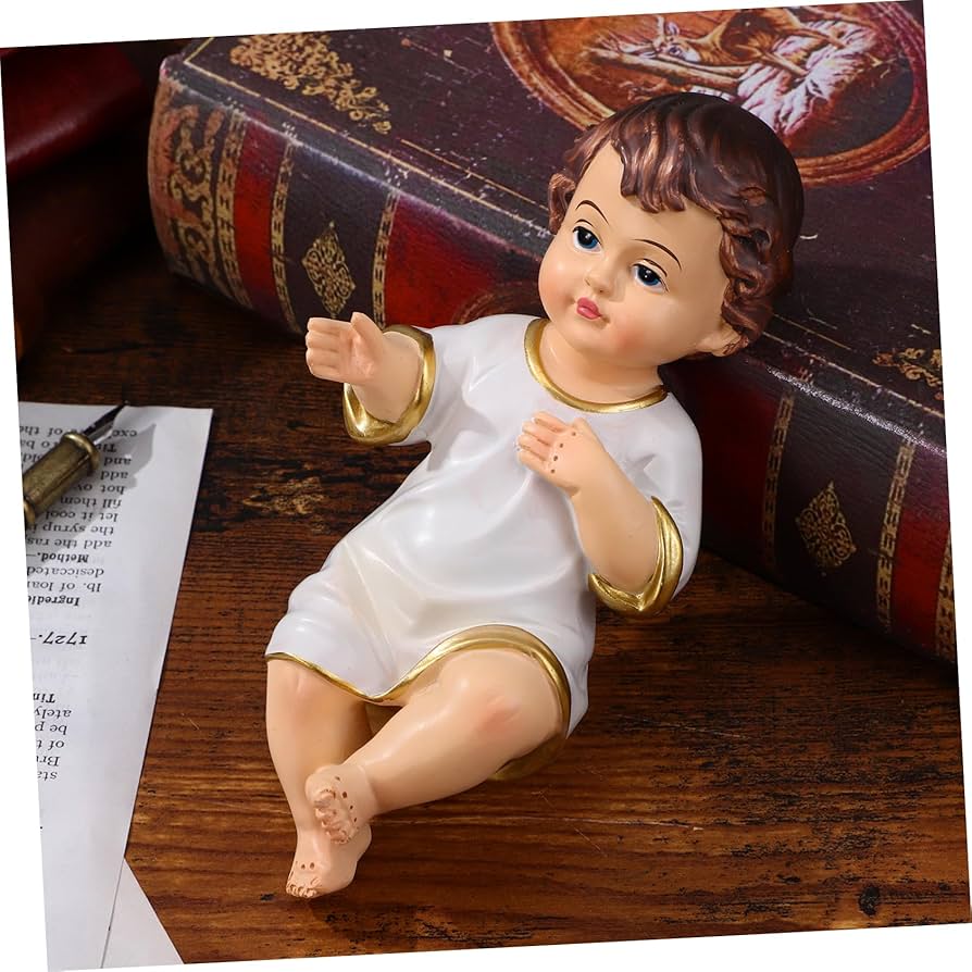 Amazon.co.jp: Veemoon シー飼い葉桶の中の幼子イエス 像 置物 イエス