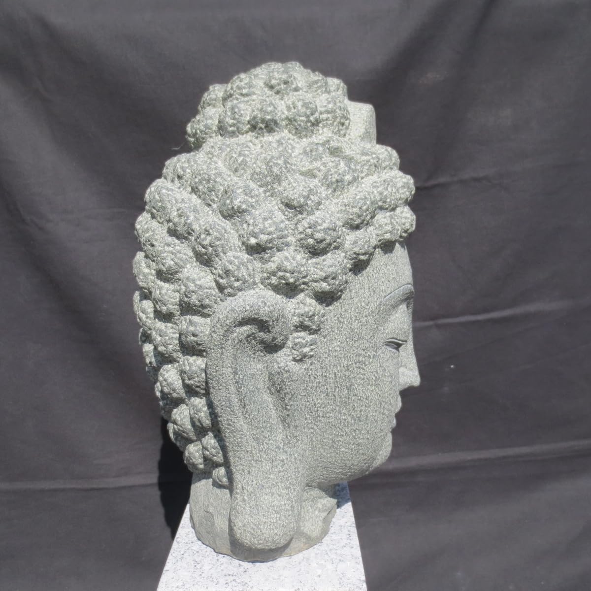 Amazon.co.jp: 仏頭 仏像 石 みかげ石 オブジェ 置物 仏教 御影石 高さ