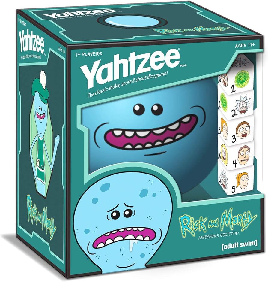 Amazon.com: YAHTZEE Rick and Morty Meeseeks Edition | Shake, Score