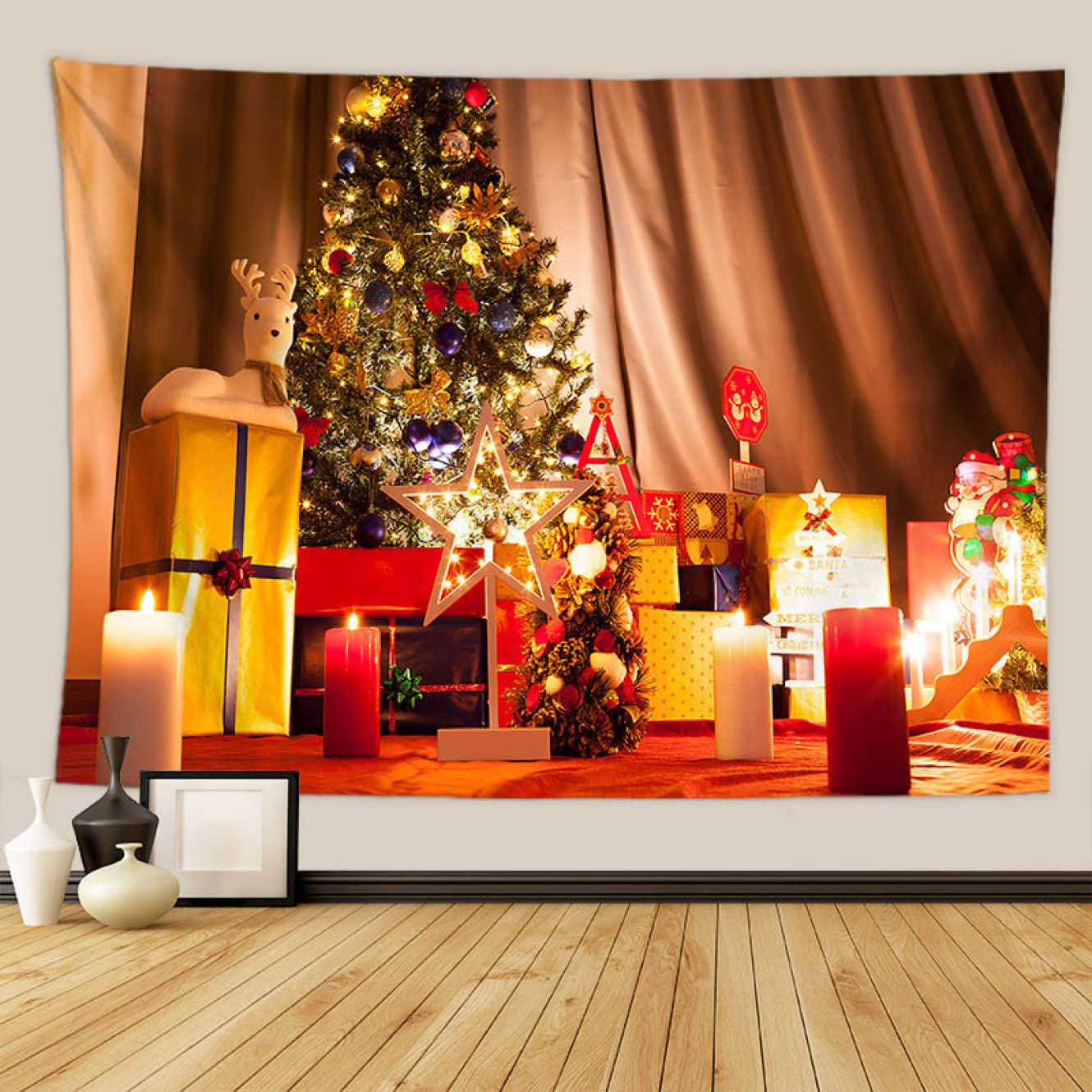 Amazon.co.jp: [LJKI] タペストリー おしゃれ 壁掛け 横長 大判 背景