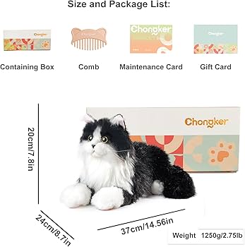 Amazon.co.jp: Chongker 猫ぬいぐるみ リアル 本物そっくり