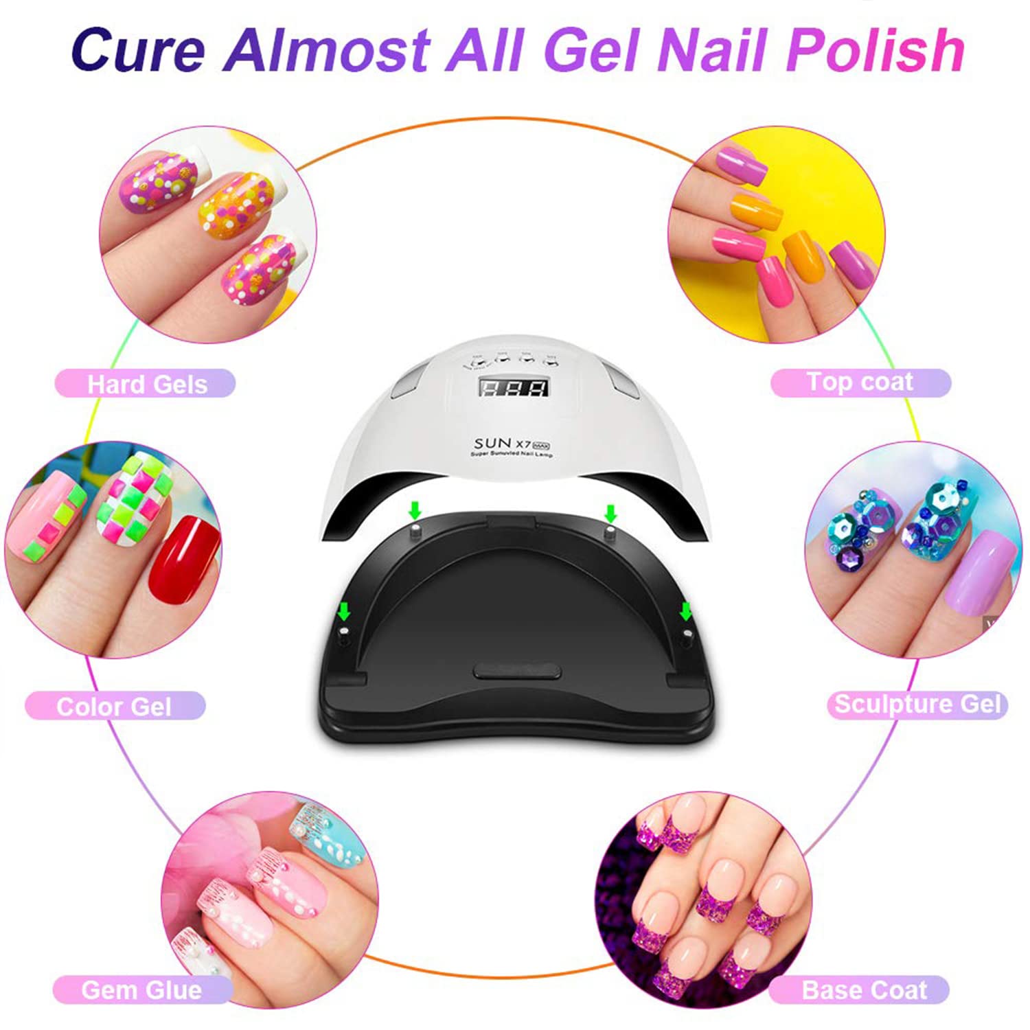 Amazon.co.jp: 150W UV LEDネイルランプ、マニキュア用ジェルネイル