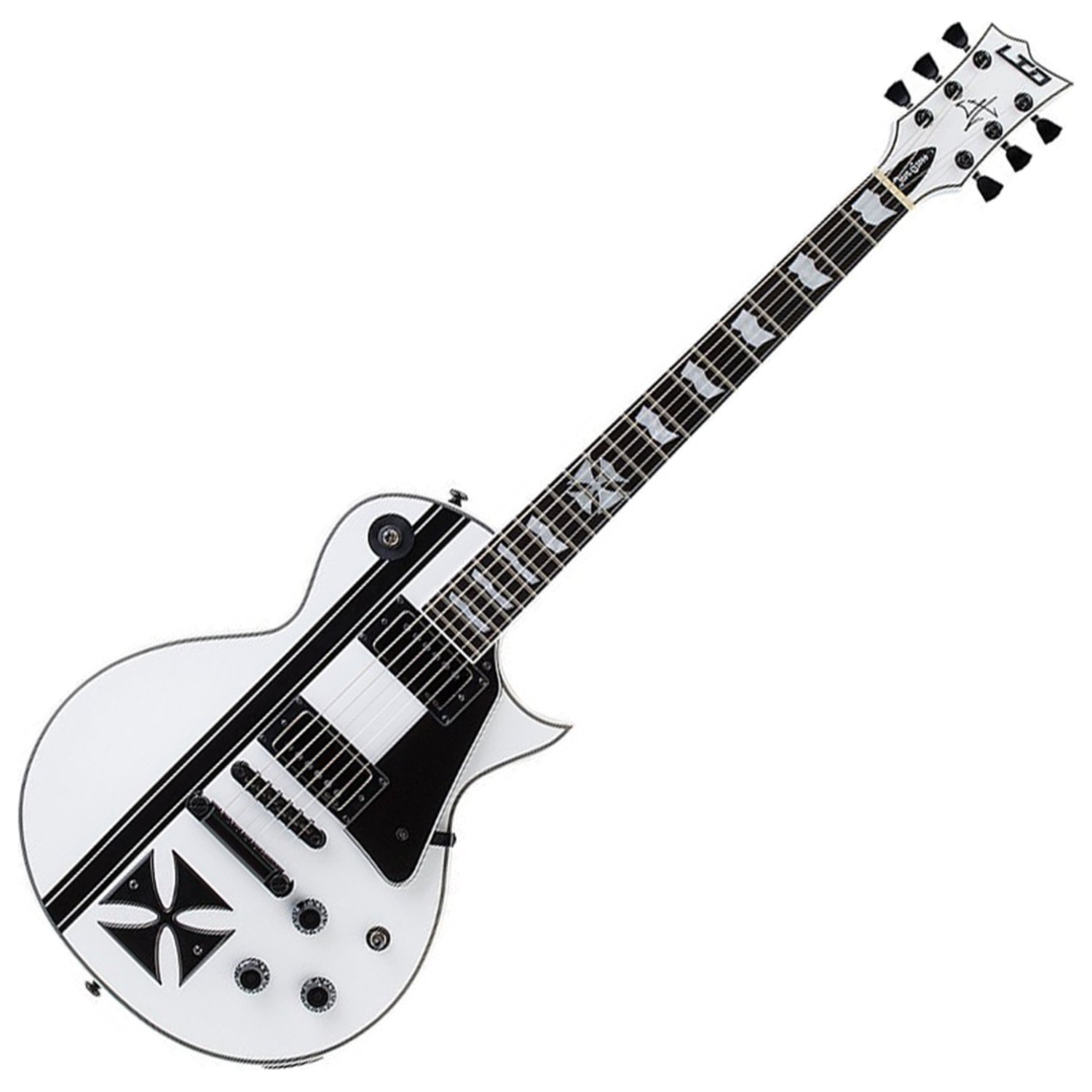 Amazon.com: ESP LTD James Hetfield Iron Cross SW - Snow White