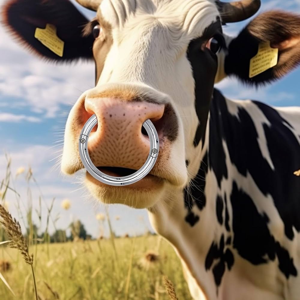 Amazon.co.jp: Pommyyn 雄牛用鼻輪、牛用鼻輪 - ブルコントロール用