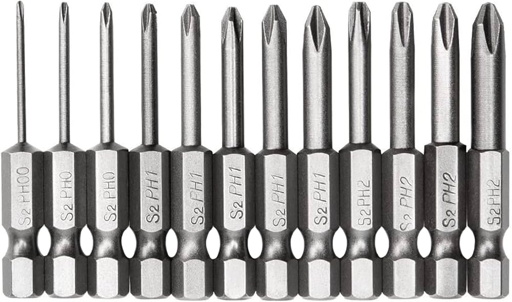 Amazon | Bestgle 12本十字軸プラスドライバービット 6.35 ビット