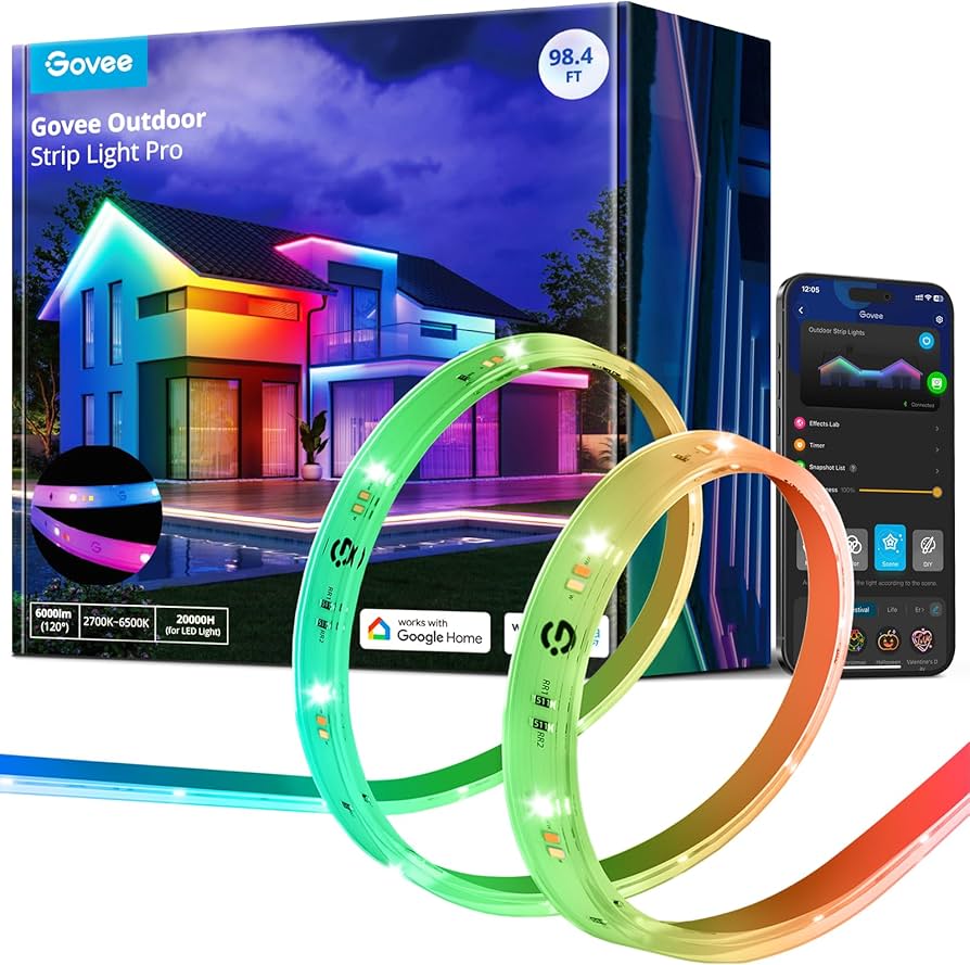 Amazon.com: Govee Outdoor LED Strip Lights RGBIC with Warm and