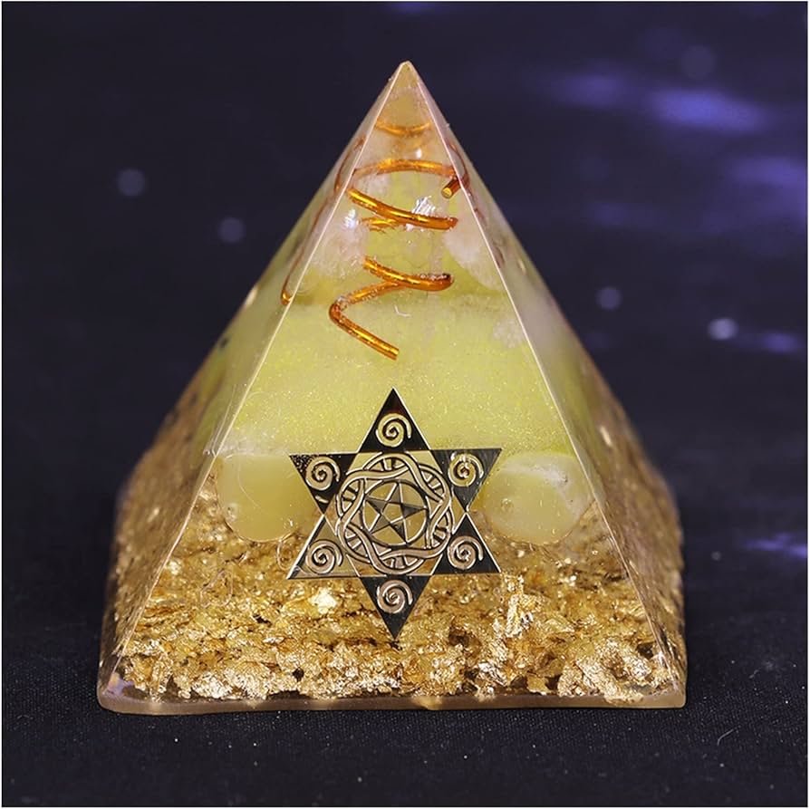 Amazon.co.jp: ピラミッドは幸運のイエロー クリスタル ピラミッドを