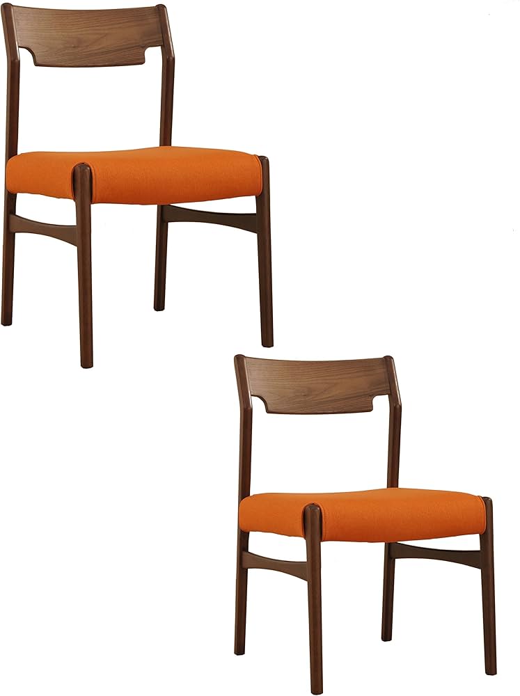 Amazon｜筑波産商 デニッシュ サイドチェア2脚セット ウォルナット材