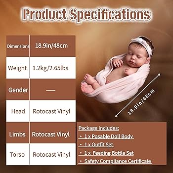Amazon.co.jp: 48cm リアルリボーンドール | 柔らかビニール全身 男女