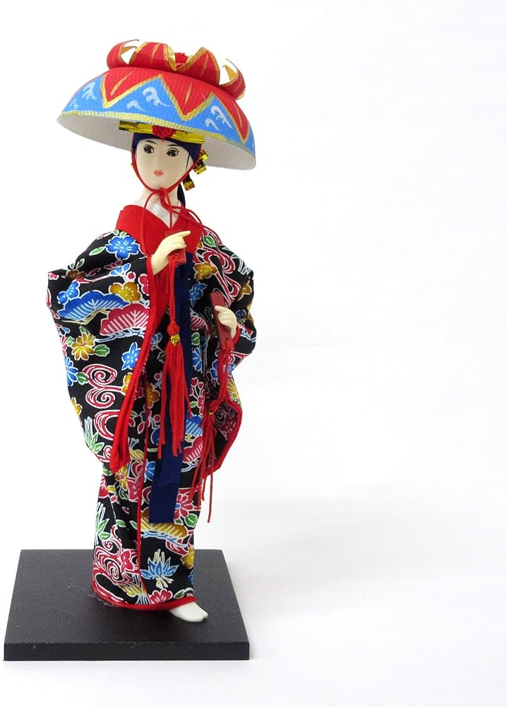 Amazon.co.jp: 置物 日本人形9インチ 琉球舞踊人形 ブラック 303-122