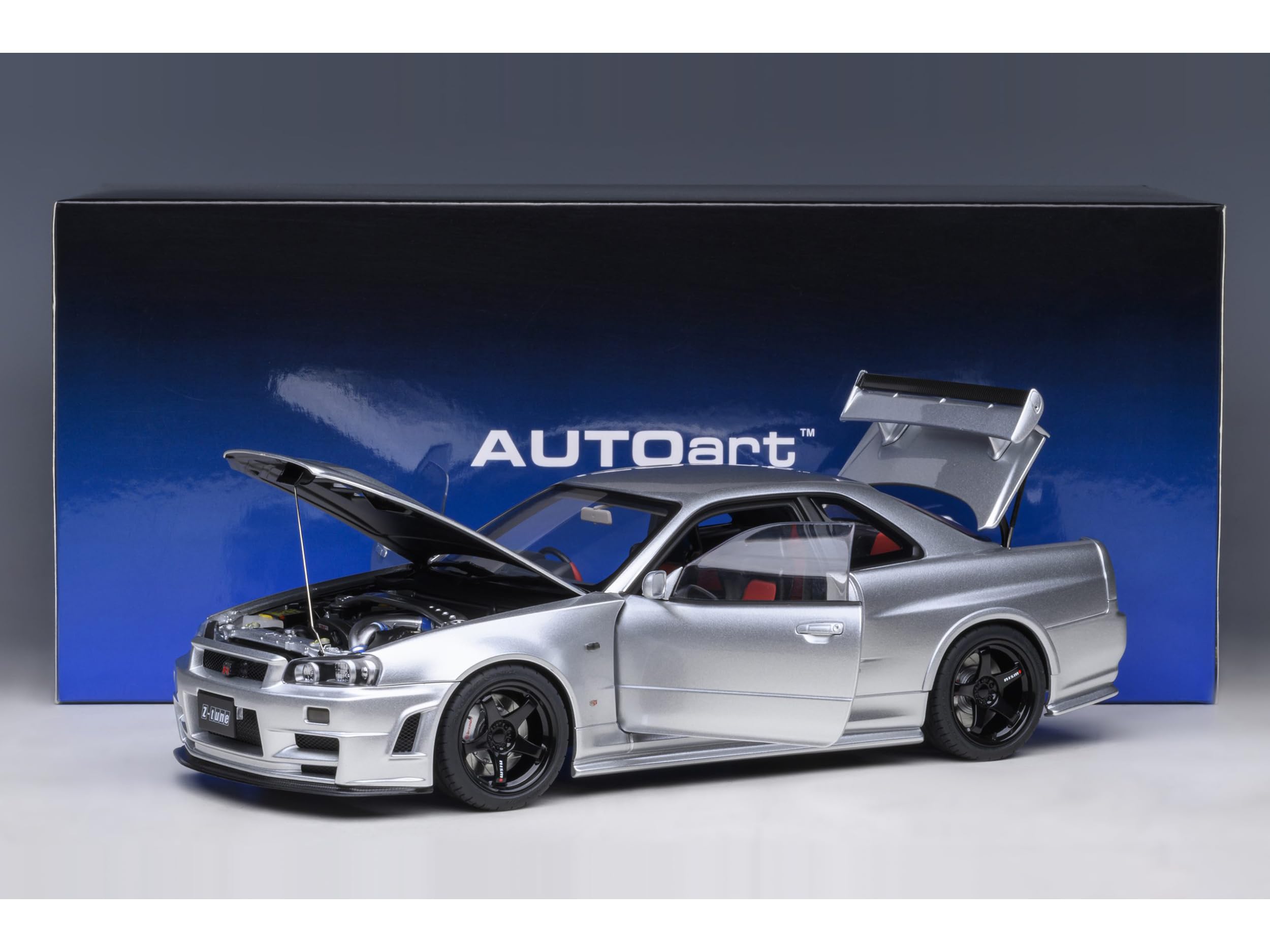 Amazon.com: R34 GT-R Z-Tune RHD (Right Hand Drive) Silver Metallic