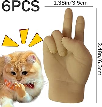Amazon | 猫用小さな手 6個 リアルなVサイン ミニハンド 伸縮性 小さな