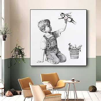 Amazon.co.jp: ゲームチェンジャー バンクシー アート キャンバス絵画