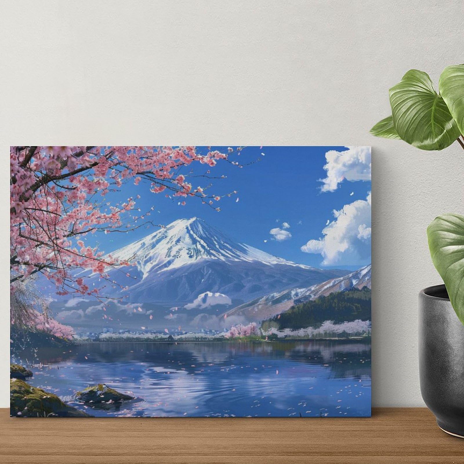 Amazon | 春の富士山の桜 数字キットによる絵画 数字油絵 美しい日本の