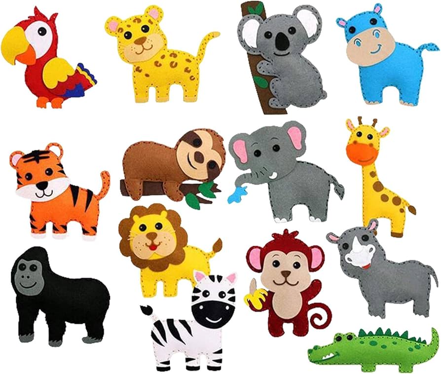 Amazon | Almencla 動物園フェルト動物アニマルフェルト子供の