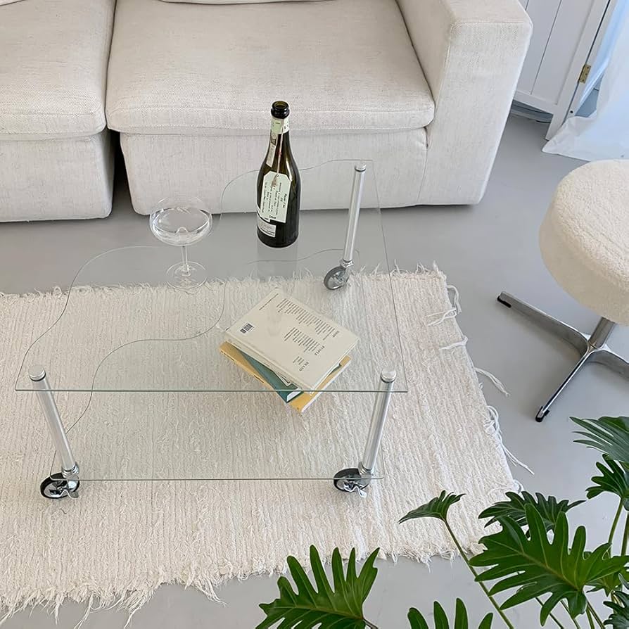 Amazon｜VAMIR バミル ウェーブトロリーサイドテーブル キャスター付き