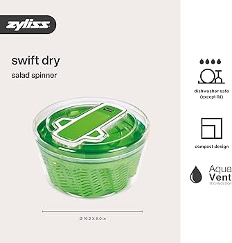 Amazon.com: Zyliss Swift Dry Salad Spinner Large - Plastic Lettuce