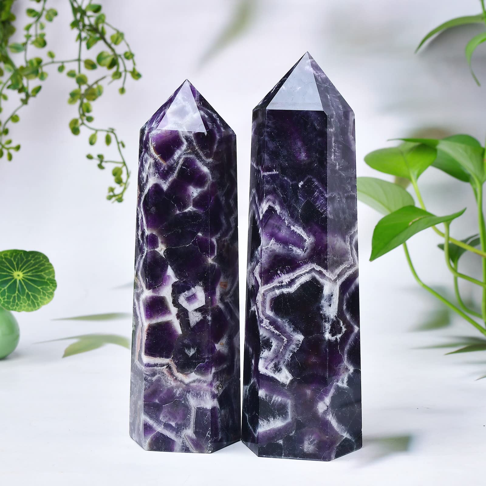 Amazon.com: FZBHRO Large Crystal Towers Chevron Amethyst Wand 6