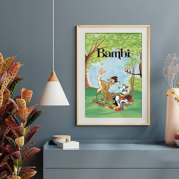 Amazon.co.jp: バンビ ポスター 絵画 インテリア 壁紙用 壁紙 アート