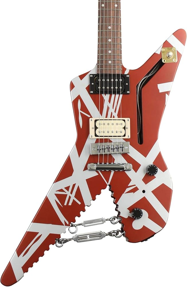 Amazon.com: EVH Striped Series Shark - Burgundy with Silver