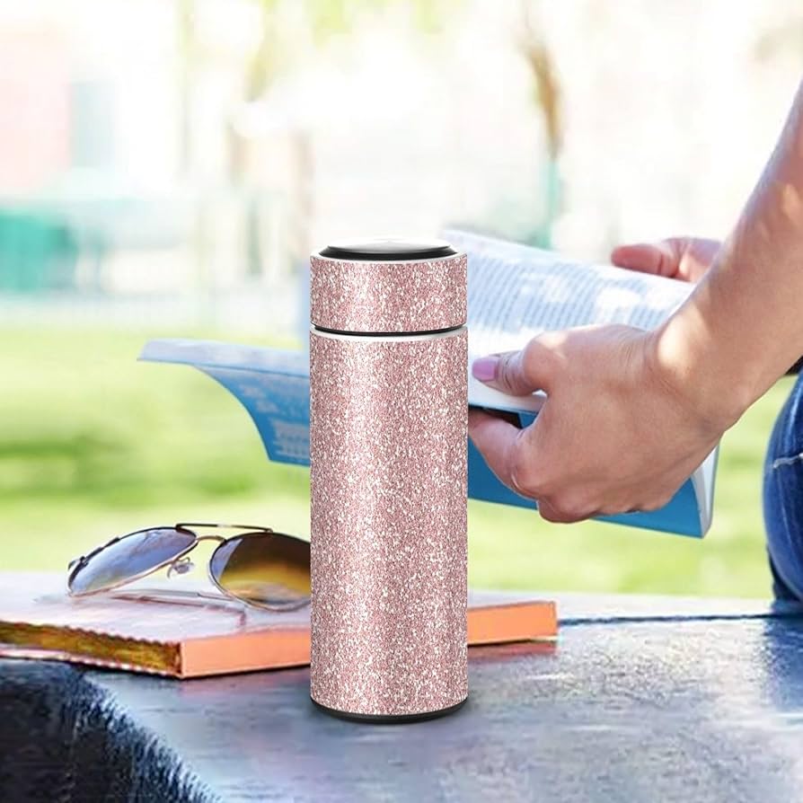 Amazon | 水筒 魔法瓶 ローズライトゴールド グリッター ステンレス