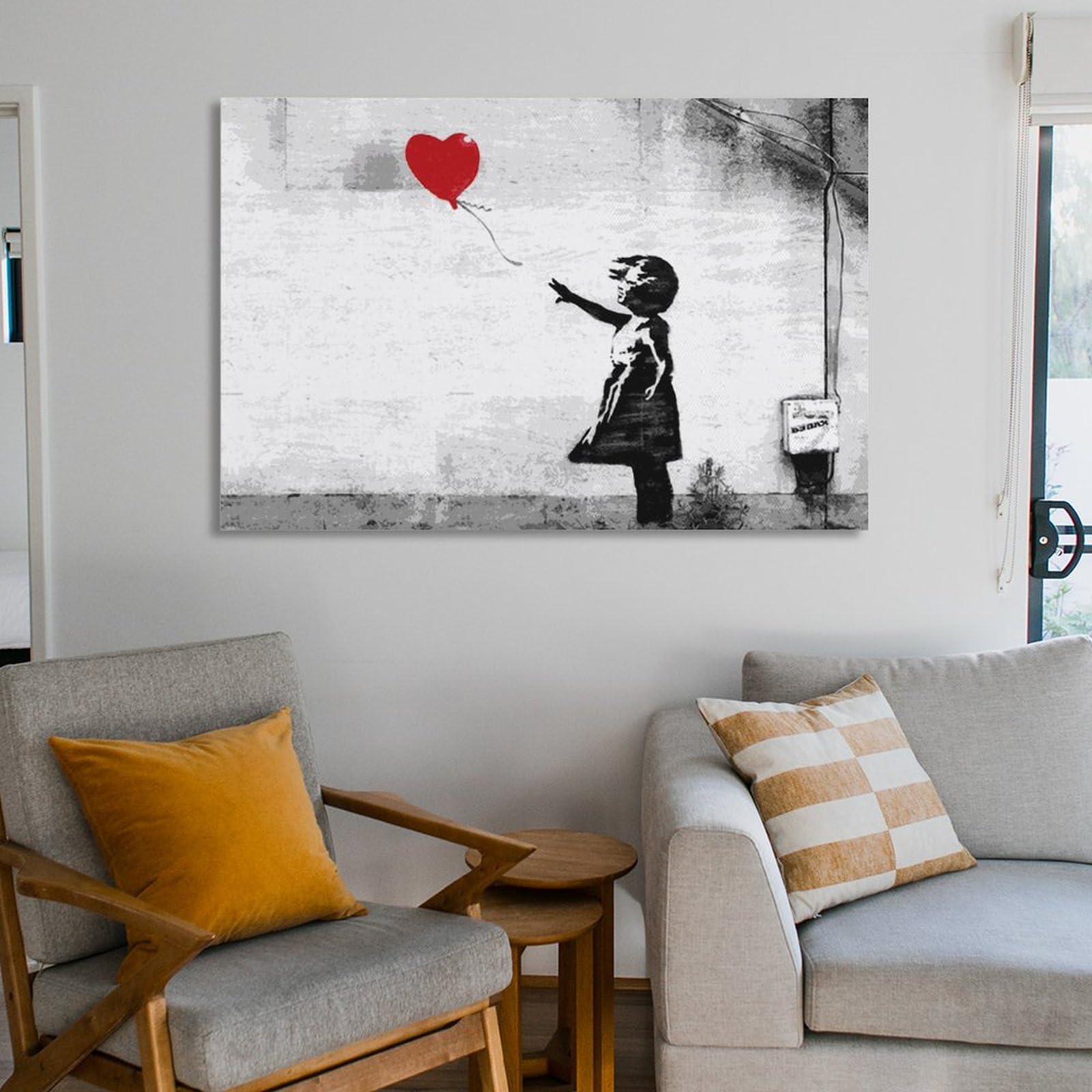Amazon.co.jp: Banksyバンクシー絵画風船と少女ポスター 壁絵