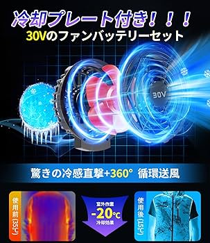 Amazon.co.jp: 空調作業服 ファンバッテリーセット ペルチェ式【30V超